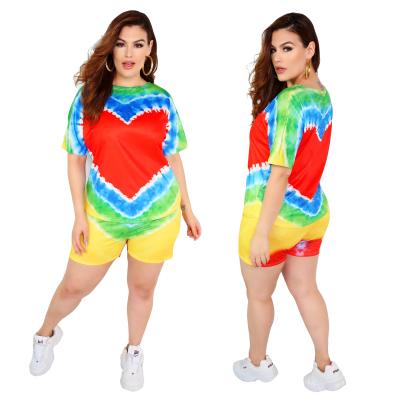 China Pakaian QUICK DRY Musim Panas tie-dye round neck casual fashion home sports 2021 wholesale hot best summer women outfits for sale