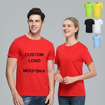 China Custom Embroidered Digital Printed Embroidery Mens Cotton t Shirts White Staff Unisex Anti-pilling Logo Design Tee Shirt Wholesale Homme for sale