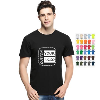 China Anti-pilling OEM Customized Casual T-Shirts Thick 180g Cotton Round Neck T-Shirt Customized High Quality Printed And Embroidered T-Shirt for sale