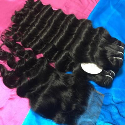 China Cuticle Aligned Hair Favorable Raw Indian Bundles Cure HD Lace Closure Water Wave Cuticle Aligned Hair for sale