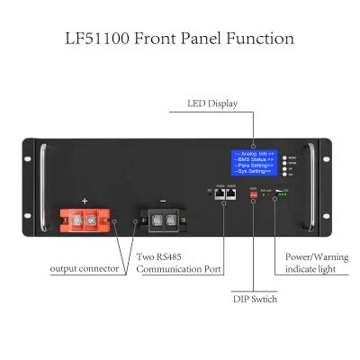 China BOATS Lithium Ion Phosphate Energy Storage Battery Pack 51.2V 100Ah Steel Case for sale