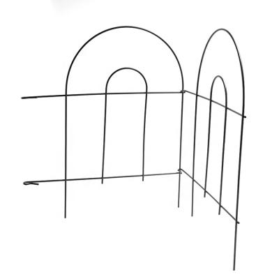 China Easily Assembled Folding Metal Wire Fence For Garden Powder Coated Arch Landscape Border Fence for sale