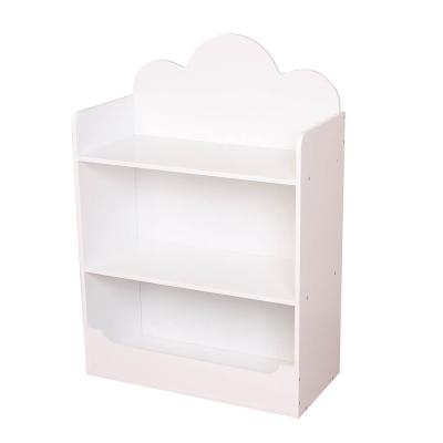 China Lovely Cloud Design Kids Bookshelf 3 Tiers Modern White Wooden Popular Durable Kids Book Shelves Wooden Furniture for sale