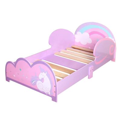 China 2021 New Environmental Unicorn Materials Non-toxic Eco-friendly Design Toddler Wooden Toddler Bed For 140cm Mattress Cute Kids Bed For Princess Furniture for sale