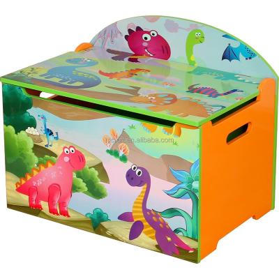 China High Quality Wooden Toys Organizer Latest Design Kids Furniture Set Dinasour Viable Wooden Easy Toy Storage Box For Boys for sale