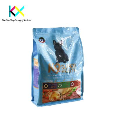 China Flat Bottom Mylar Bags For Food , Resealable Custom Pet Food Packaging Bags Te koop