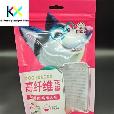 China Alimentos para mascotas personalizables Bolsas de comida para perros con ventana transparente en venta