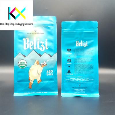 China Rotogravure Printed Coffee Packaging Bags Valve Gesloten koffiezakken 140-150um Te koop