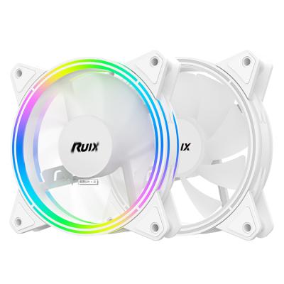 China White Aluminum Computer Case RX-123 4 Pin Connector RGB/Argb Radiator/Fixed Color CPU Case Cooling Fan for sale