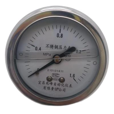 China Gas/Water/Mechanical Oil/Oil All Stainless Steel Dry And Liquid Filled Pressure Gauges for sale