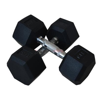 China Gym Rubber Covered Equipment Rubber Dumbbell Hex Dumbbell For Home/Commercial Use for sale