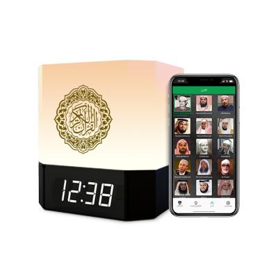 China Touch remote control holy islamic blue digital lamp cube quran gift quran clock quran speaker phone app and azan lamp for sale