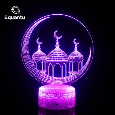 China Holy Islamic Illusion Holy Digital Remote Touch Lamp Set LED Night Light Gift Arabic Style Acrylic Lamp for sale