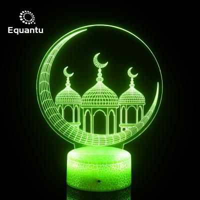 China Islamic Style Mini Lamp Colorful Night Light Baby Led Base Light 3d Led Acrylic Lamp With Remote Control for sale