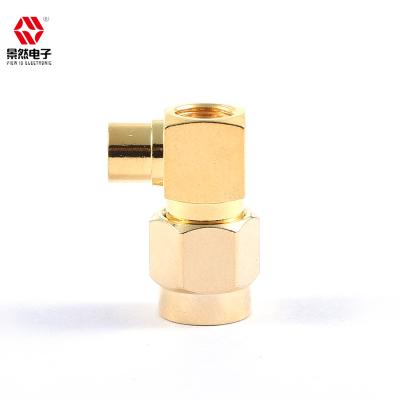 China 50Î © Supply SMA PLUG 6G 50Ohm Suit RG402 141 CABLE SMA Male RF Right Angle High Frequency Gold Plated Coaxial Connector for sale