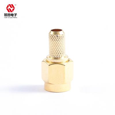 China 50Î © Sale SMA Plug Straight High Quality Gold Plated 50ohm RG58 Crimp WIRE SMA Male RF Coaxial Connector for sale