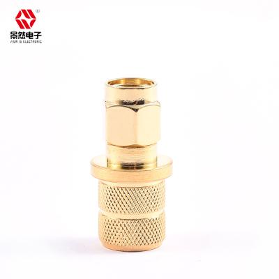 China 50Î © Sale SMA Male Connector Straight Brass Gold Plated 50ohm LMR400 CABLE Plug SMA Plug Conductor Connector for sale