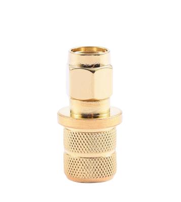 China 50Î © Sale SMA Male Connector Straight Brass Gold Plated 50ohm LMR400 CABLE Plug SMA Plug Conductor Connector for sale