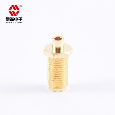 China bulkhead sell high quality SMA female connector full brass rf bulkhead coaxial directly for RG405 086 cable gold sma jcak for sale