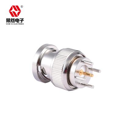 China 50Î © Hot Selling BNC Plug Male Five Pin Through Hole Vertical Coaxial Straight Mount RF BNC Antenna PCB Brass Terminal for sale