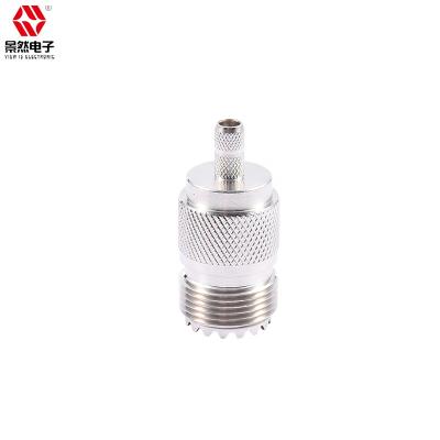 China rf cable rg402 rg141 PL259 UHF connector for antenna communication crimp RG58 RG142 cable nickel SO-239 straight jcak for sale