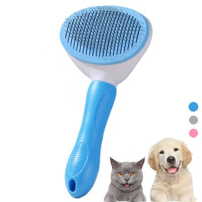 China Stored Dog Bunny Massage Hair Removal Brush Cat Grooming Brush Pet Supplies Self Cleaning Molding Slicker Brush for sale