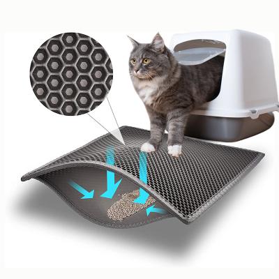 China Wholesale Non Slip Pet Waterproof Mat Double Layer Easy Clean Proof Urine Trapping Mat Cat Litter Mat for sale