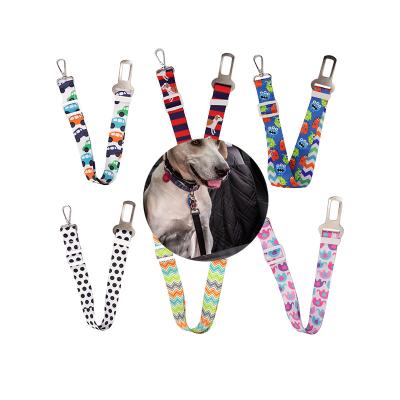 China Durable Durable Car Seat Belt for Dogs Cats Pets Adjustable Safety Advance Heavy Duty Elastic Dog Car Harness Pet Seat Belt for sale