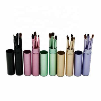 China Angular Blush Melason Hair Synthetic Eyeshadow Brush Private Label Eyeshadow Flat Eyebrow Blending Brush 5Pcs for sale