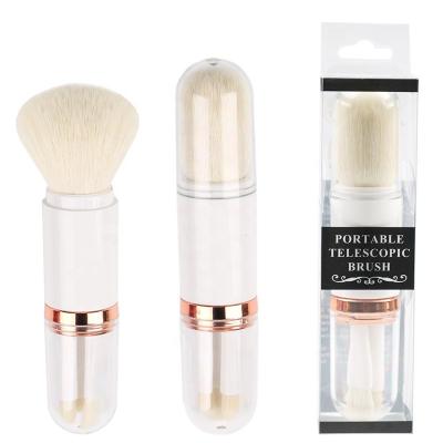 China Angular Blush Melason Synthetic Hair Blending Custom 4 in 1 Retractable Makeup Brush Set White/Black Eye Shadow Private Label Brush Factory for sale