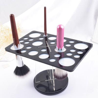 China Acrylic+New Design Acrylic Plastic Travel Private Label ABS Melason Makeup Brush Holder Cup Holder With Lid And Display Dryer For Drying Makeup Brushes for sale