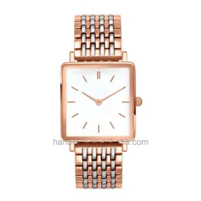 China Alarm Stainless Steel Hand Watch For Girl Rose Gold Female Women Waterproof Watch for sale