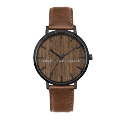 China Women's Simple Wooden Analog Quartz Leather Strap Mens Wristwatches Alarm Style Wood Watches Keepsake Gift With Alloy Case for sale