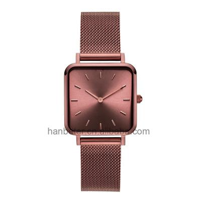 China Automatic Date Relojes de mujer Ladies Quartz Watch Sunrey Coffee Mesh Strap Women Watches for sale