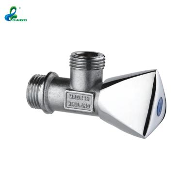 China Saudi araia General Market sandblasted chrome plated full turn angle valve with triangle handle for sale