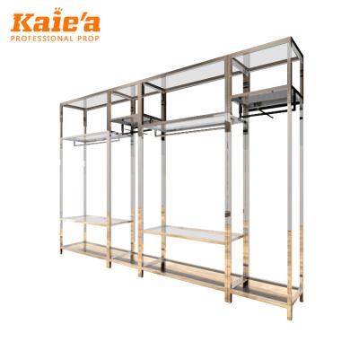 China Fashion boutique clothing rack display rack store metal clothes display rack with base for sale