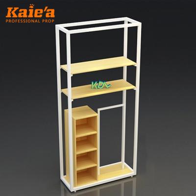 China Fashion new retail clothing store display for clothing store furniture wooden clothes display rack for sale