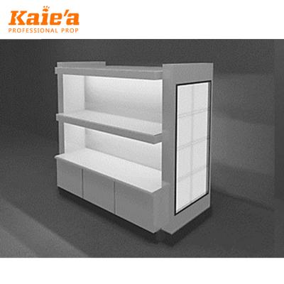 China Wooden Unique High End Cosmetic Makeup Display Shop Skin Care Kiosk Display Cabinet for sale