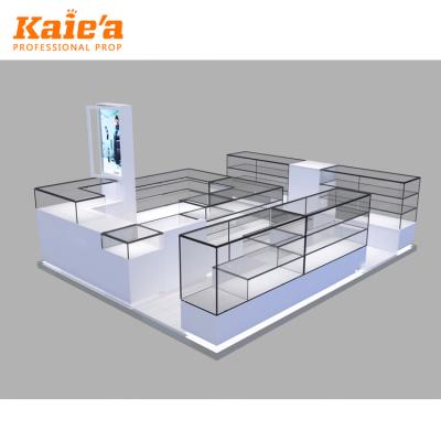 China Shop Display Cabinet Mobile Phone Kiosk Shopping Mall Glass Cell Phone Display Cabinet for sale