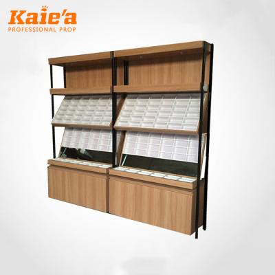 China Fashion Glass Display Wood Shelf/Sunglasses Display Shelf for sale