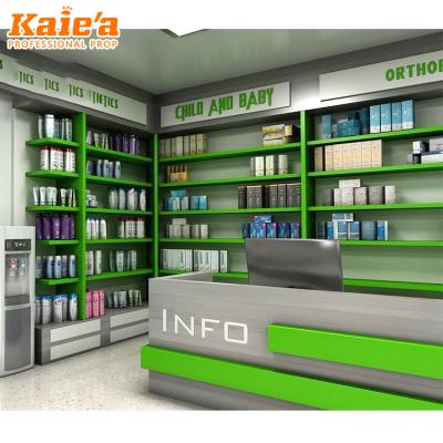 China Pharmacy Display Counter Retail Pharmacy Shop Furniture Pharmacy Display Pharmacy Shop Design Shelves for sale