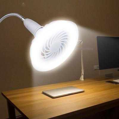 China Modern AC 85V-265V E27 12W LED Folding Clamp Desk Lamp With Fan Clip On Light For Bed Reading Working And Computer for sale