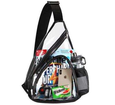 China Multifunctional Clear PVC Sling Bag Stadium Approved With Adjustable Strap for sale