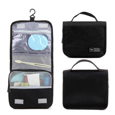 China Wholesale Custom Durable Makeup Storage Hook Bathroom Oxford Travel Toiletry Hanging Bag for sale