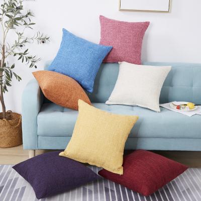 China Soft Concise Simple Modern Simple Linen Cushion Cover Cotton Linen Cushion Cover Color Color Pillow Cover for sale