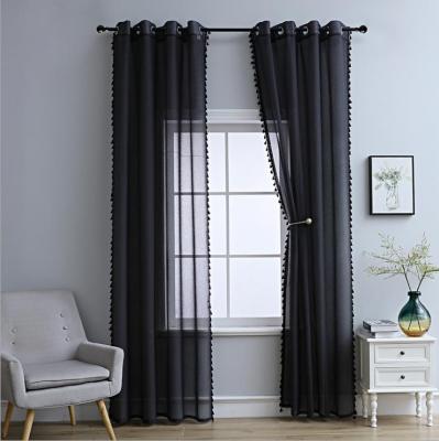 China 2021 Best Selling Blackout Curtains for Living Room Black Ready Made Sheer Curtains for sale