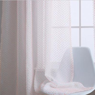 China Custom Cheap Luxury European Blackout Fashion Style Rain Dot Window Curtain Pink Sheer Curtain for sale