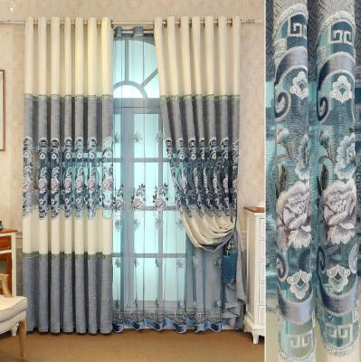 China Good Blackout Design Curtains For Bedroom Windows Half Blackout Embroidery Curtain Fabric for sale