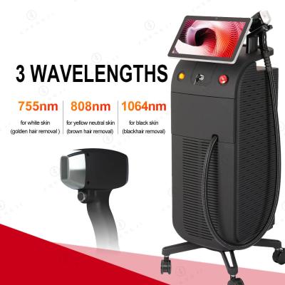 China 4 comprimento de onda de remoção de cabelo a laser 808nm Diodo máquina de depilação a laser Tec resfriamento à venda