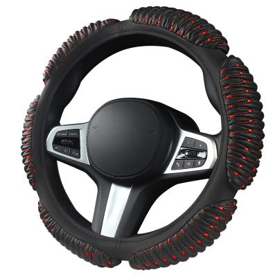 China 3D Comfortable Non-slip Wear-resistant Leather Car All-season Experience Driving Steering Wheel Covers for sale